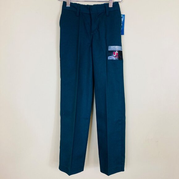 Dickies 7 Regular Boys Flat Front Pants Classic Fit Hunter Green New - Picture 1 of 8